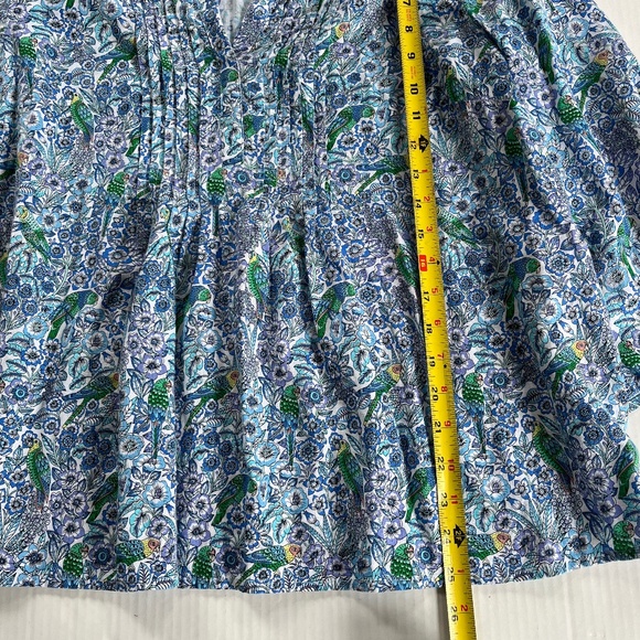 J.Jill Sz Lp or L reg. Pintucked Linen Blend Popover Split V Neck Blouse - Picture 8 of 9